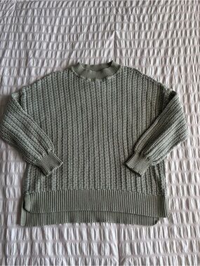 BKE Green Mock Neck Knitted Long Sleeve Sweater (S)